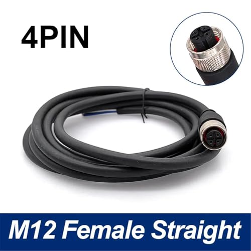 Conector M12 hembra de 4 pines y cable sensor PVC de 2m para automatización 2