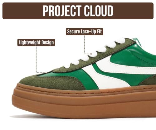 Image of Project Cloud Platform Sneakers for Women Footwear - Memory Foam Insole Womens Shoes, Lightweight and Non-Slip Sole Lace Up Fashion Sneakers for Women 2026 (Volley)
