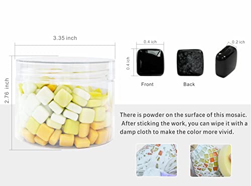 200 Pieces Glass Mosaic Tiles Colorful Square Tile Bulk Piece For Crafts Home Diy Decoration Gifts Supplies In 6 Colors Series #TOP1