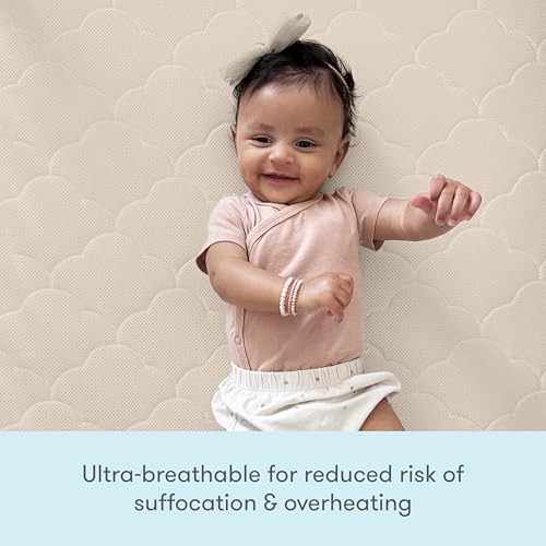 Image of Newton Baby Crib Mattress & Toddler Bed, Breathable & Washable - Sandstone | Baby Crib Mattress, Breathable, Washable Core & Cover, All-Stages, 5.5 inch Thick, Reduces Suffocation Risk, GREENGUARD Gold