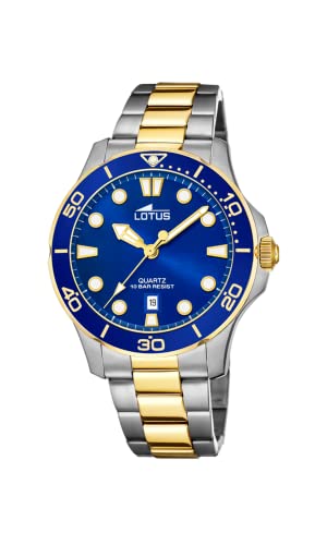 Lotus Damen Uhr Analoge Edelstahl 316L Multi - Quarzwerk - Hochfestes Mineralglas - Wasserdicht 10 ATM - Kalender - Special Prices 18763/1