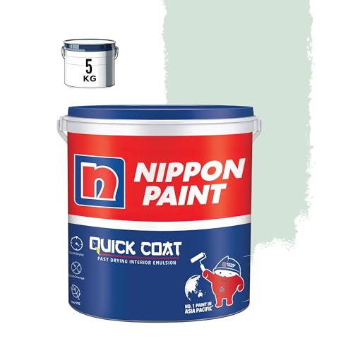 Image of Nippon Paint Quick Coat Interior Emulsion Paint - 5 KG (WAFTING WAVE)-Quick Drying, Good Coverage, Low VOC-Paint for Wall, Living Room