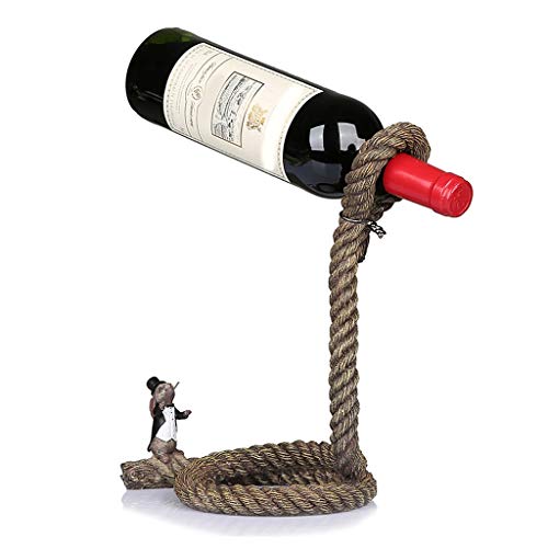 Countertop Wine Rack Magic Suspending Rope Wine Holder Floating Illusion Wine Rack Magician Bottle Holder Novelty Gift Resin Ornaments For Desktop Decoration Wine Holder for Wine Storage ( Color : A )