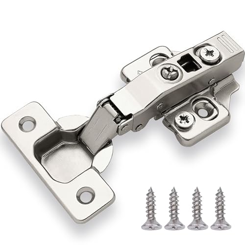 DecoBasics Full Overlay European Soft Close Cabinet Hinges for Kitchen Cabinets (20 Pcs) -105 Frameless Concealed Cabinet Door Hinge -6 Way Adjustability & Clip on Plate for Easy Installation