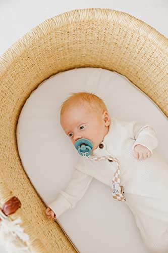 Image of Copper Pearl 3-Pack Pacifier Holders: Premium Knit Binky Clips for Baby Girls and Boys - Stylish Stainless Steel Design for Secure No-Drop Attachment