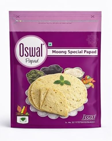 Osawal Moong Special Papad 400g papad in fresh masala papad Indian snack appalam-image-29