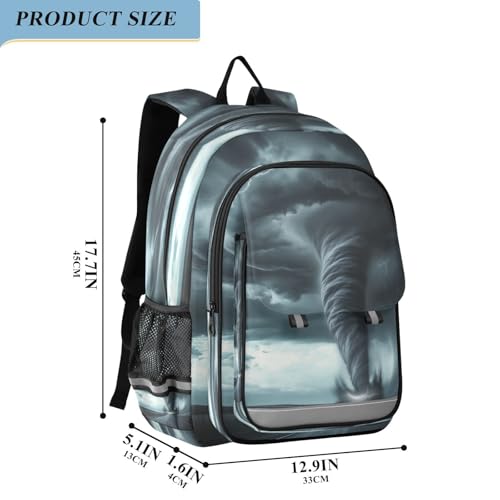 Backpack for School Girls Boys, College Rucksack Travel Daypack Teenager Bookbag Kids Backpack Black Tornado Lightning Road2