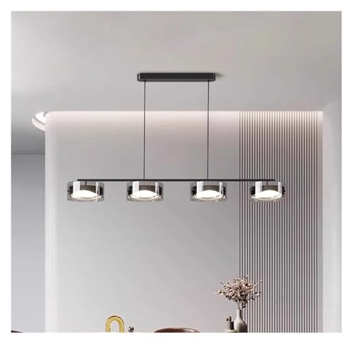 Lustre suspension LED dimmable à 4 têtes pour l'éclairage de salle à manger et salon moderne