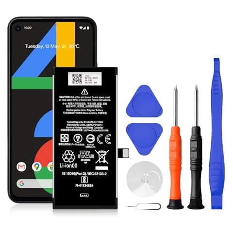 TQTHL Pixel 4A Battery Replacement Kits (New Upgraded) Compatible with Google Pixel 4A All Models with Adhesive, Installation Manual and Repair Tool Kits (Pixel 4A) Cover