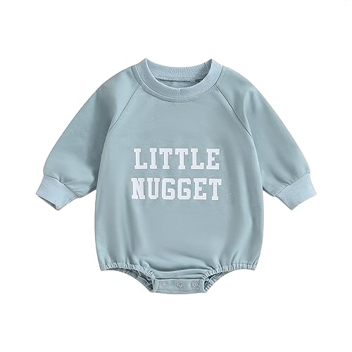 Image of Twopumpkin Newborn Baby Boy Warm Sweatshirt Bubble Romper Crewneck Sweater Onesie Fleece Winter Christmas Outfit Clothes