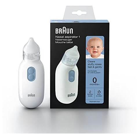 Braun Healthcare Nasal Aspirator 1, BNA100EU. Clear stuffy noses quickly & gently. Electric nasal aspirator for all ages 0+, White Cover