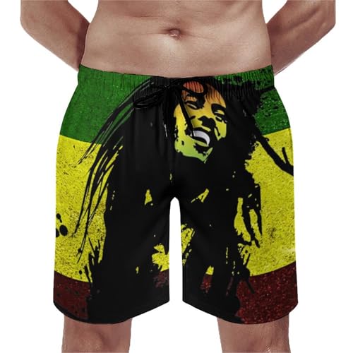 Rasta Reggae Mens Swim Trunks Beach Shorts Quick Dry Bathing Suits And Mesh Lining