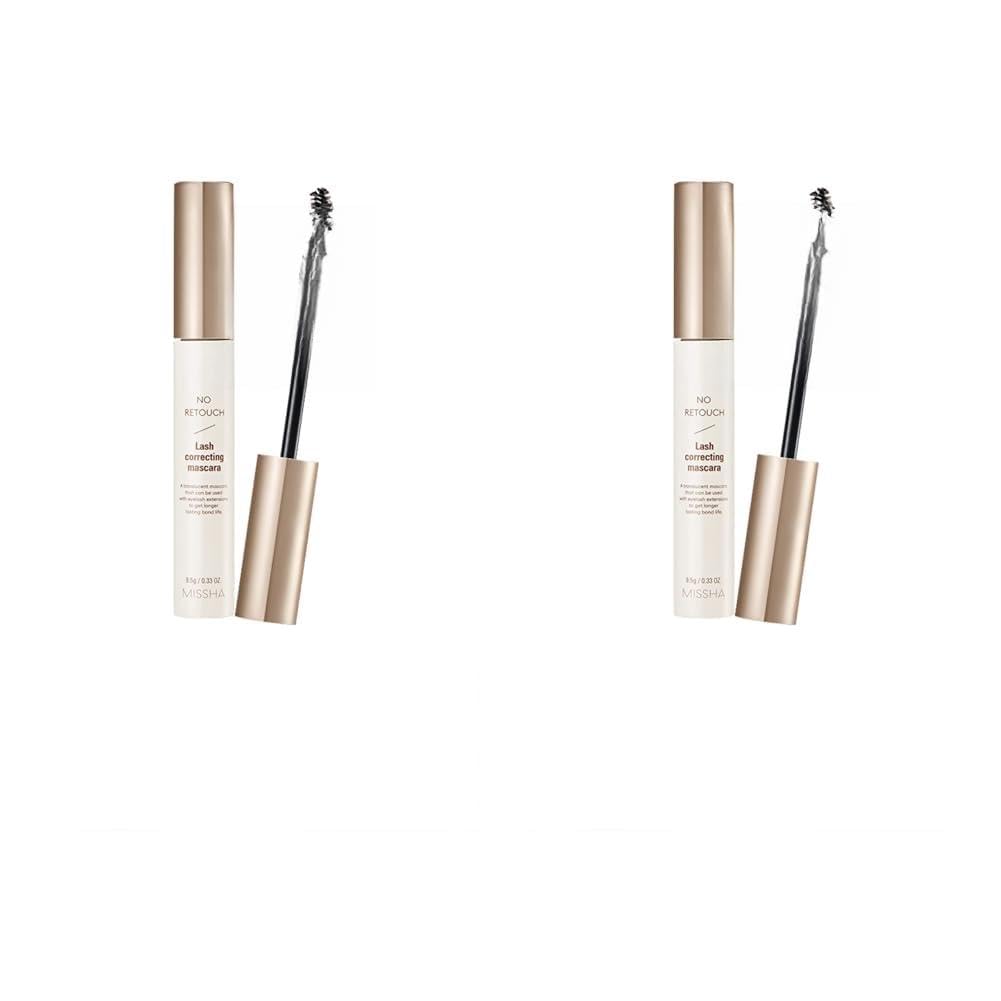 MISSHA Keratin Ve Kolajen Içeren Besleyici Şeffaf Maskara No Retouch Lash Correcting Mascara (2 paketi)
