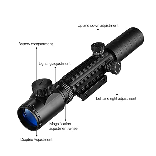 Paike 3-9x32 Hunting Rifle Scope Red/Green Dot Illuminated Sight Optics Tactical Sniper Scopes w/22mm - Image 3