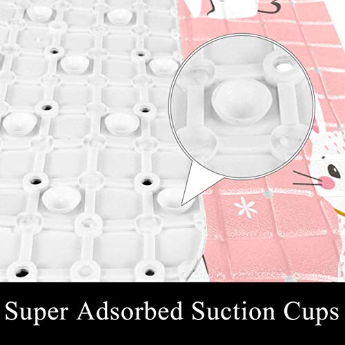Tapis de bain pour bébé à ventouses et drainage optimal 37x68cm rose - 4