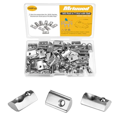 Écrous en T à ressort M5 Série 2020 demi-rond rainure 6mm profilé aluminium