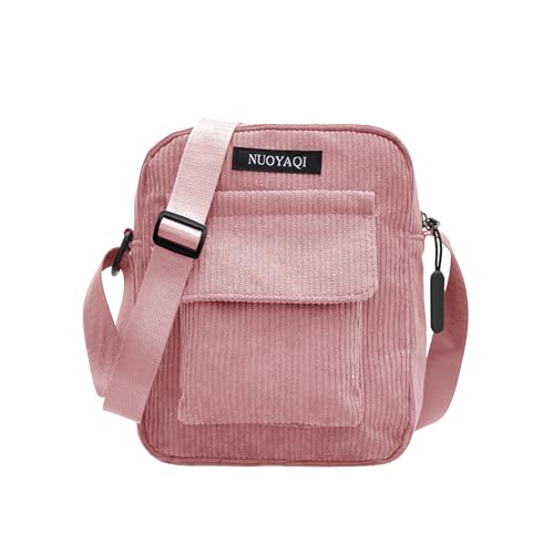 LOCCY Petit Sac Bandoulière en Velours Côtelé pour Femme, Sac Bandouliere Petit Sac à Main en Velours Côtelé Pochette Telephone Sacoche avec Sangle Réglable pour...