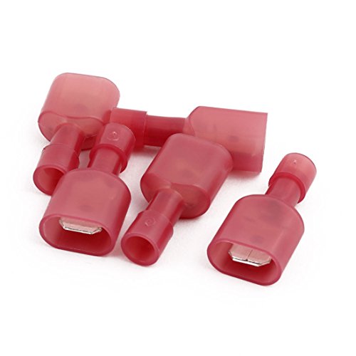 Aexit 5 Stücke 22-16AWG Draht Isolierte 6,3mm Spaten Crimp Anschlussklemme Rot (3aa399845d57f675ff356c03e837c612)