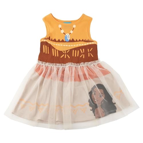 Vaiana Mädchen Sommerkleid - Ärmelloses Mädchenkleid Disney Lässige Mädchenbekleidung Bequem und Leicht Ideal für den Alltag 4 Jahre