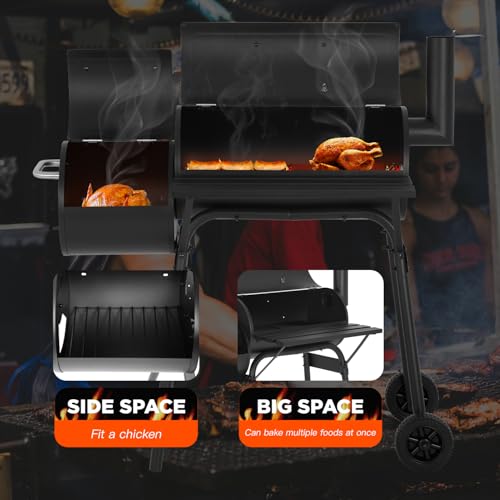 43-inch-Charcoal-Outdoor-BBQ-Grill-Portable-Camping-Grill-for-6-10-People-Offset-Smoker-Braised-Roast-Patio-and-Backyard-Picnic-Grill 43 inch Charcoal Outdoor BBQ Grill Portable Camping Grill for 6 10 People Offset Smoker Braised Roast Patio and Backyard Picnic Grill