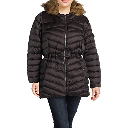 Jessica Simpson Women's Plus Size Cozy Lined Faux Fur Puffer Coat Gray Size 1X