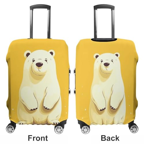 Carry on Luggage Cover Cute Cartoon Polar Bear Suitcase Covers for Luggages Tsa Approved Travel Luggage Sleeve Protector Elastic Suitcase Protector Anti-Scratch Washable Fits 19-30 Inch Case -S3