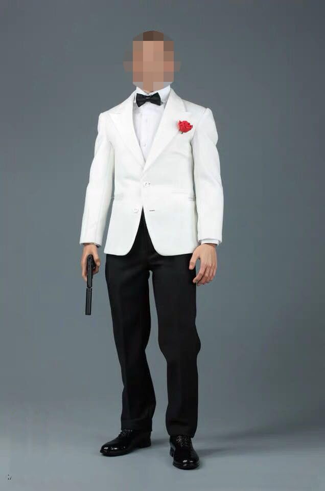 1/6 Ratio of Men's Clothing，1/6 Scale Male Figure Sport Suit，1/6 Scale Male Clothes，White Suit