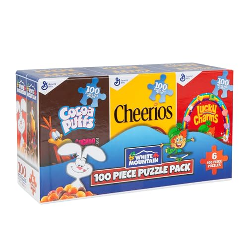White Mountain 100 Piece Jigsaw Puzzle Includes 6 Different Puzzles with Large Pieces Gift for Teens...