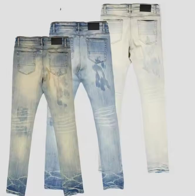 Men's Stretch Denim Skinny Pants with Zipper Closure - Men's Spring/Autumn Casual Pants3