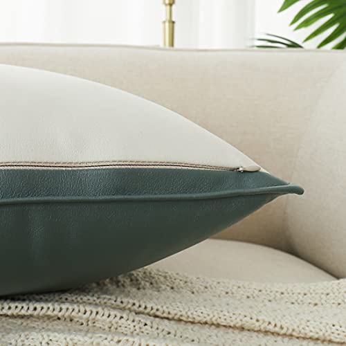 Btfortune BZ7 Faux Leather Throw Pillow Covers 18 X 18 Inch thumb #4