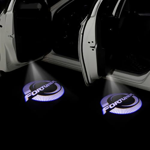 Image of KMH Ghost Shadow Light LED Projector Light Compatible with Toyota Fortuner Matrix Design | 3D Car Door Entry Welcome Sensor Wireless Car Logo Puddle Lamp Light - Pack of 1