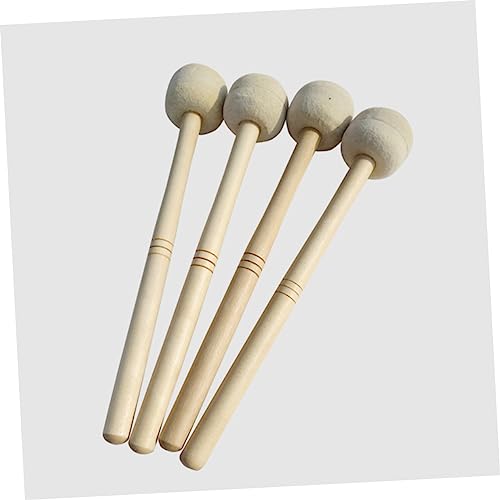 Hanabass baqueta para tambor con mango de madera de arce y cabeza de fieltro de lana, accesorio para tambor snare para práctica miniatura 5