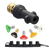 Tool Daily 5 Pcs Pressure Washer Spray Nozzle Tips with Adapter for Karcher K Series K2 K3 K4 K5 K6 K7, Jet Wash Nozzle with Holder, 1/4 Inch Quick Connect, 2.5 GPM, 4000 PSI