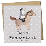 Mr. & Mrs. Panda Personalisierte Deluxe Karte Pferd Reiten - Geschenke, Grußkarten Personalisiert, Geschenk, Grußkarte Selbst Gestalten, Reitstall, Hochzeitskarte, Reitsport, Reitverein, Pferde