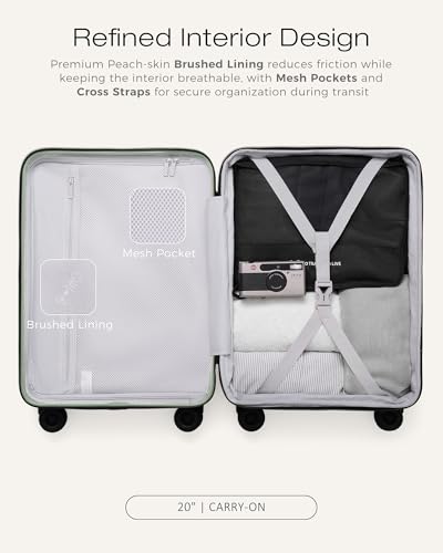 Image of Coolife Luggage Carry-On, Lightweight PC Hardside Suitcase, 20-Inch, Black