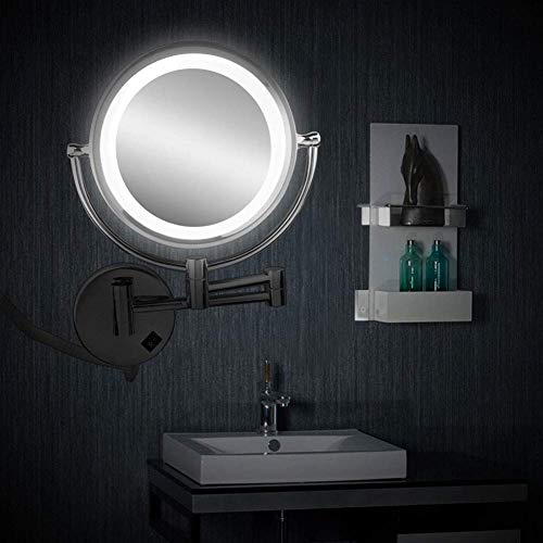 Miroir de maquillage grossissant 10X mural extensible deux surfaces - 5