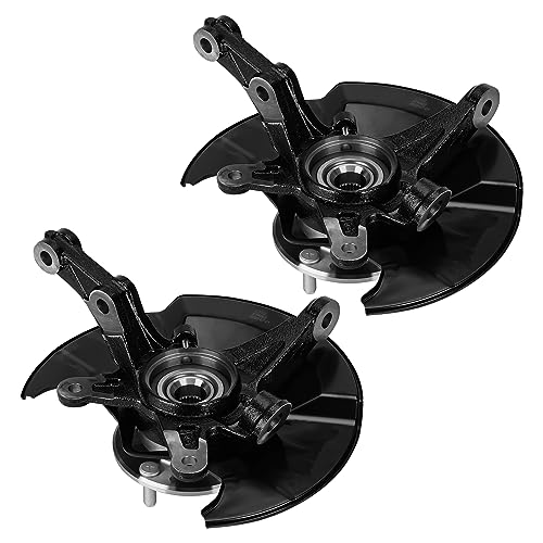 Front Steering Knuckles & Wheel Bearing Hub Assembly Fit for Honda Civic 2006-2011 1.3L 1.8L(without Si/MUGEN Si, Not fit 2.0L) Replace for 698450 698451 698-450 698-451 Left Side and Right Side