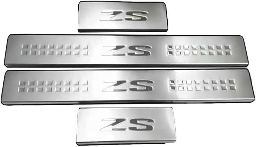 4Pcs Stainless Steel Car Door Sill Protector Strips for MG ZS EV | ab 2019, Car Kick Plates Door Sill Kick Plates Protection Accessorie,A-Silver