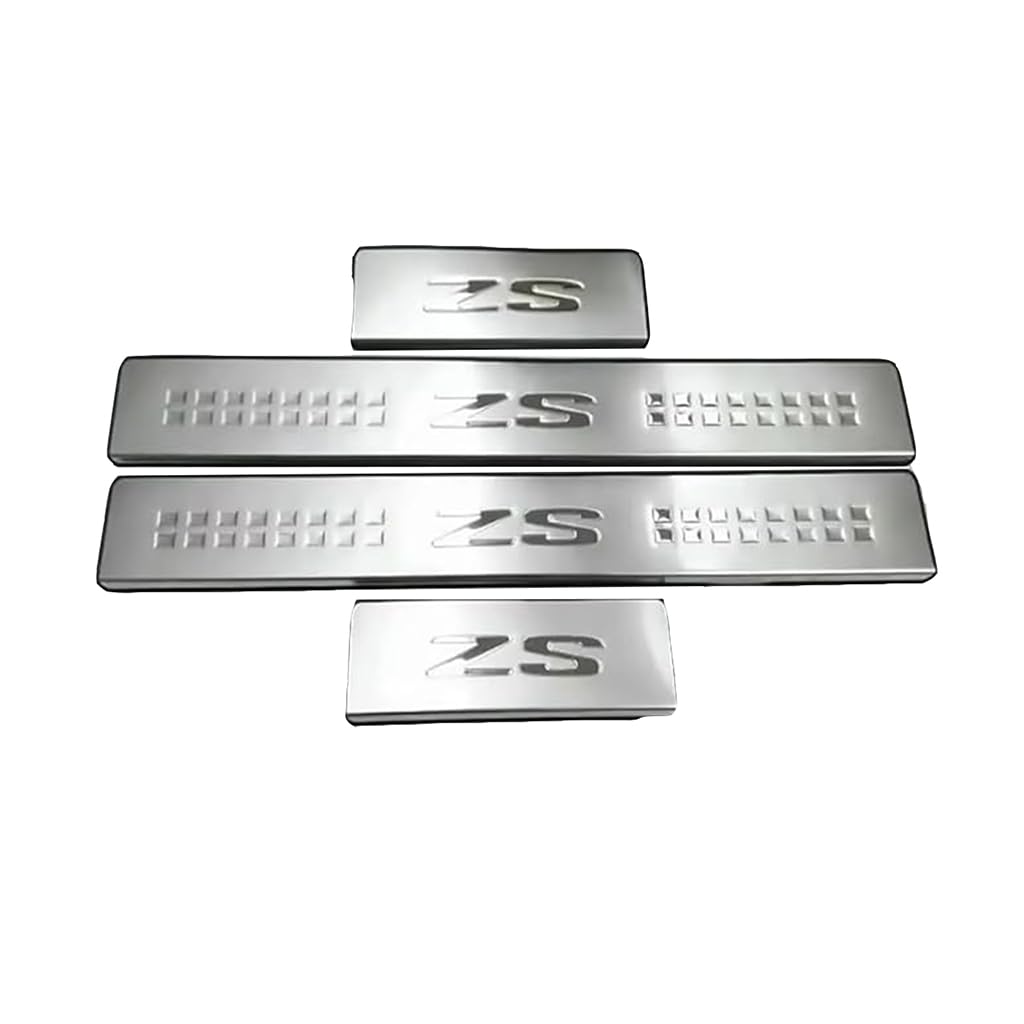 4Pcs Stainless Steel Car Door Sill Protector Strips for MG ZS EV | ab 2019, Car Kick Plates Door Sill Kick Plates Protection Accessorie,A-Silver