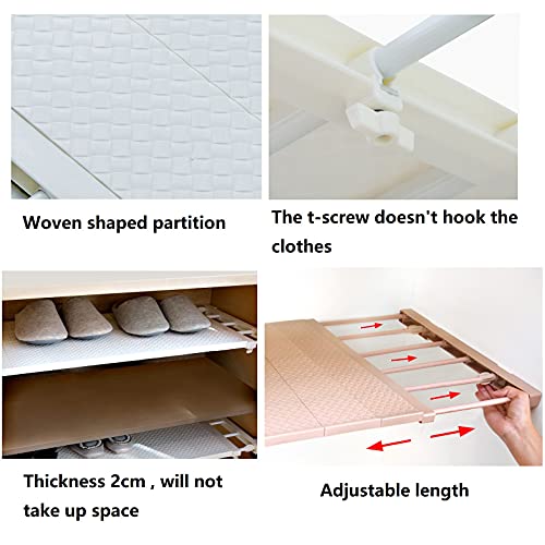 HabiWell Scalable Closet Storage Shelf Wall Mounted Kitchen Rack Space Saving Wardrobe Decorative White Adjustable Organizer Shelves Cabinet Holders (Length: 28.74-47.24 inch Width: 9.44 inch) by HabiWell - Used condition - Image 7