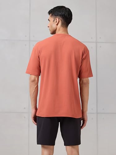 Image of TECHNOSPORT Men's Typography Printed T-Shirt ELASTOPLUS Quick Dry Slim Fit Round Neck Sports Tee for Gym Running Casual Wear UPF50+ Anti Odour