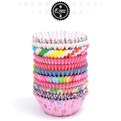 Cupcake Liners Muffin Cups 500 Count 10 Different Color No Smell, Food Grade Baking Cups Paper Qiqee #TOP2