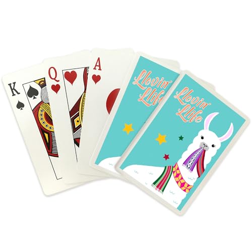 Lantern Press Llovin' Llife Llama, 52 cartas tamaño póker miniatura 2
