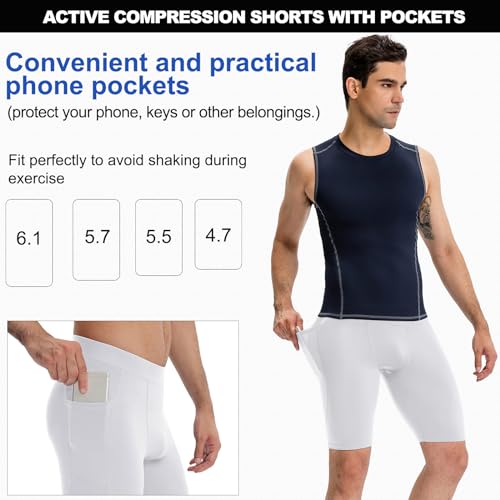 SPVISE Shorts de compressão masculino elastano esportivo para treino, corrida, academia, roupa íntim