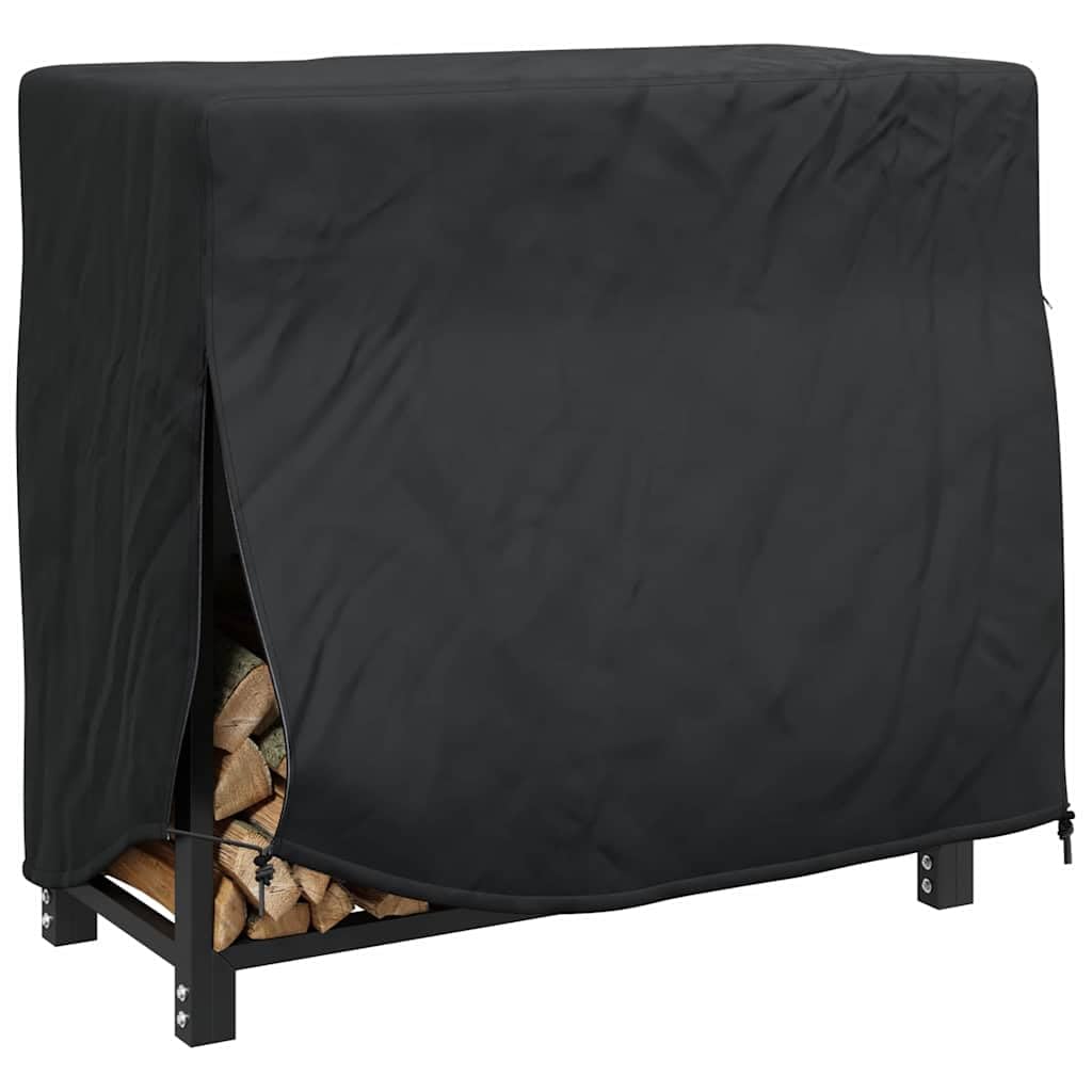 vidaXL Funda para leñero Liso Negro 61 x 122 x 106 cm Tela Oxford 420D, Cubierta Rectangular de Tela Impermeable para jardín y terraza, Minimalista, diseño sin Herramientas, Guarda leña