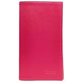 Charmoni - Scheckhefthülle – Schutzhülle für Scheckheft, Kreditkartenfach, Ausweis, Geldschein – Leder – Alles in One – leicht und kompakt, A07 Fuchsia, one size, Klassisch