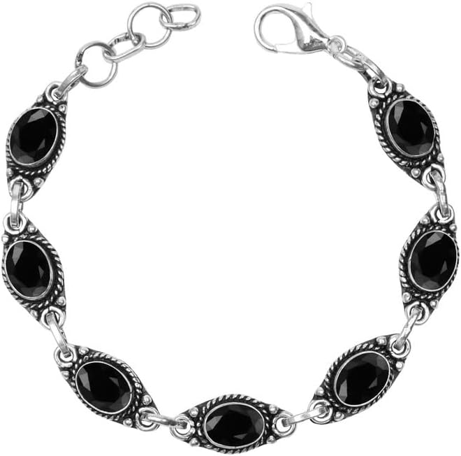 Gemstone Bracelet, Handmade Bracelet for Women, Silver Overlay Oval Gemstone bezel Silver Adjustable Bracelet, Gift
