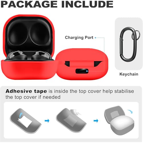Image of Cocoonkart Soft Silicone Case Cover Compatible with Galaxy Buds Core (2025) (Red)