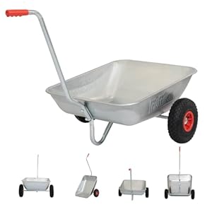 TRUTZHOLM Schubkarre Einhandkarre Friedhofskarre Pflanzkarre Gartenkarre Handwagen Traglast 100 kg Volumen 75 L mit Luft- oder Vollgummireifen (Luftreifen)