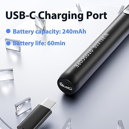 Hopefox Ohrenschmalz Entferner Otoskop, 1080P HD WiFi Ohrenreiniger mit Camera und 6 LEDs Leuchten, Ohr Reinigung für Baby Kinder Erwachsene, tiefschwarz mit deckel